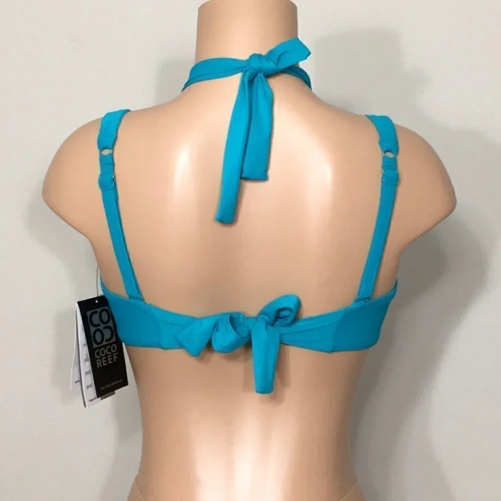 COCO REEF 5-way Bra Sized teal bikini top.… - Picture 8 of 12